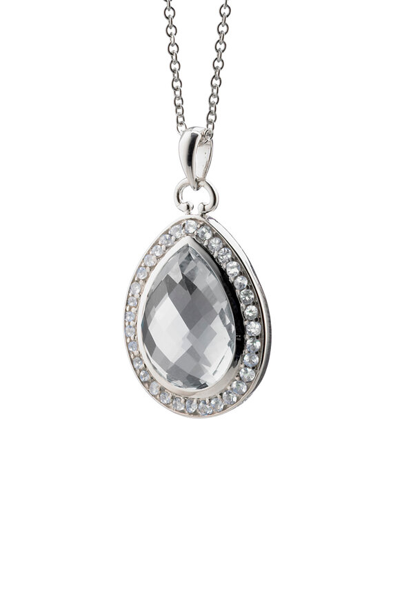 Monica Rich Kosann - Sterling Silver Teardrop Crystal Diamond Necklace