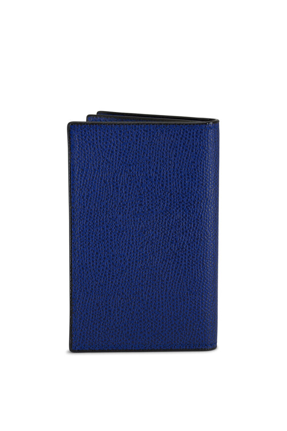 Valextra - Royal Blue Fold Over Card Case