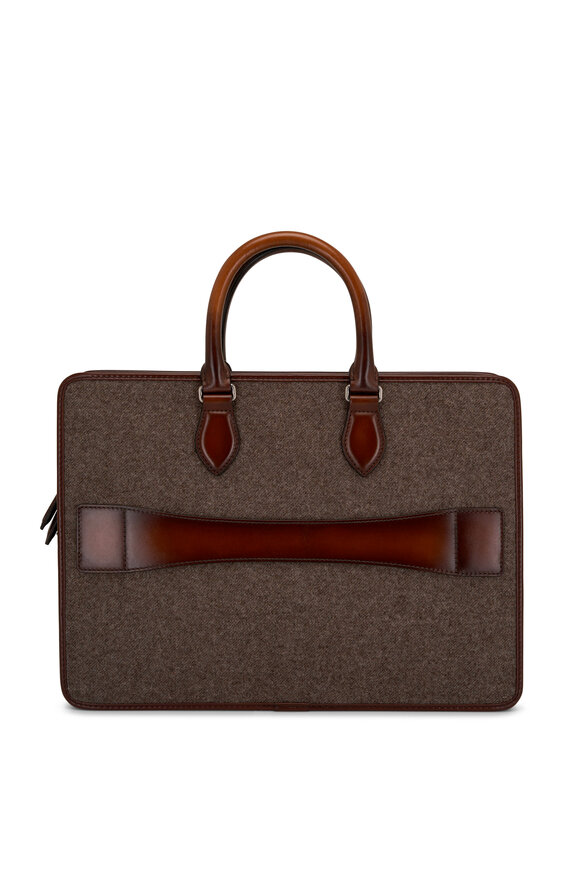 Berluti - Un Jour Marrone Leather & Wool Briefcase