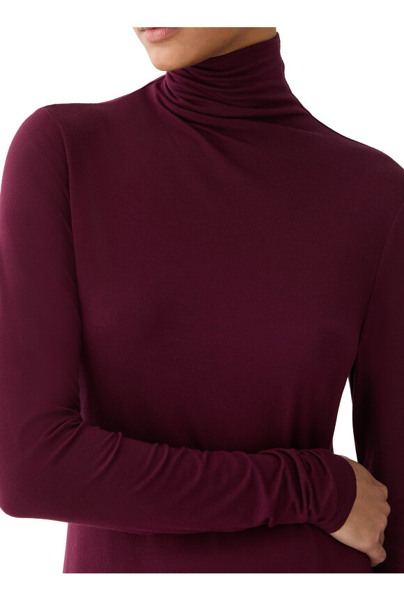 Lafayette 148 New York Aubergine Funnel Neck Sweater - view 2