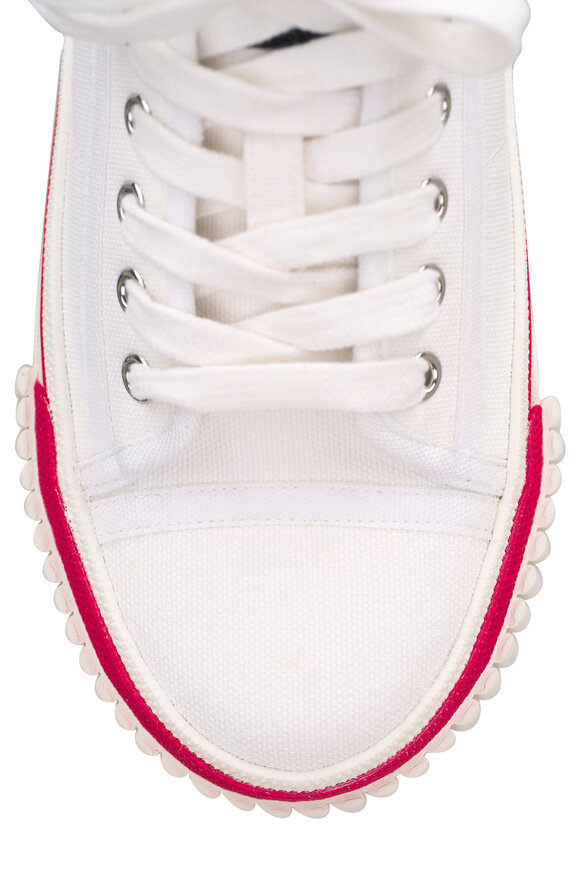 Christian Louboutin - Super Pedro White Canvas Flatform Sneaker, 40mm 