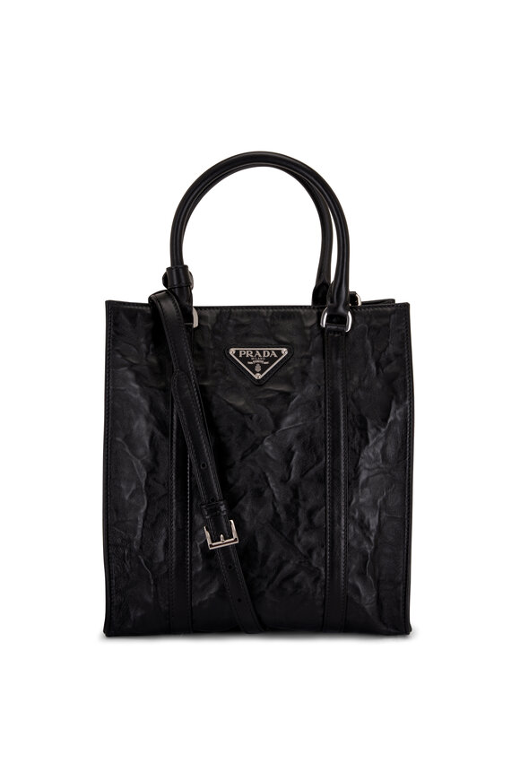 Prada - Black Antique Nappa Leather Mini Tote 