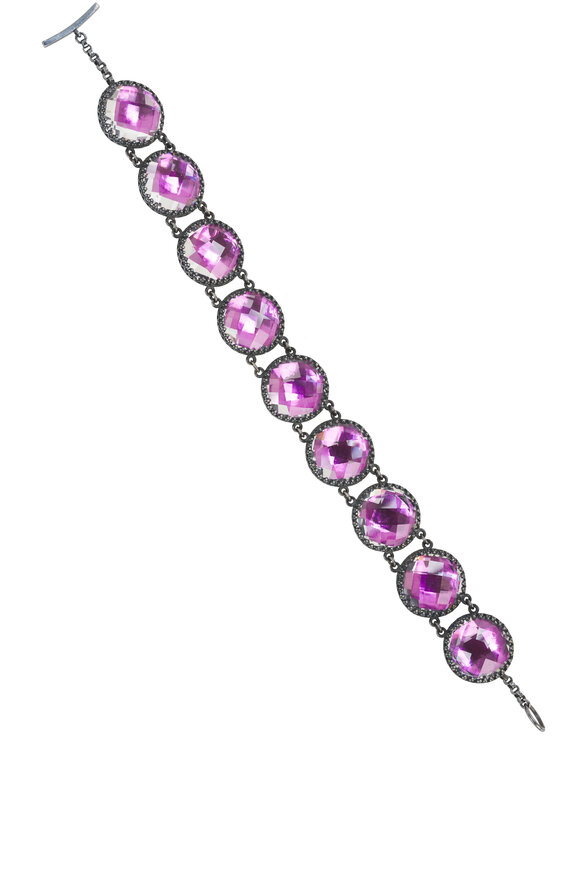 Larkspur & Hawk Olivia Magenta Button Bracelet