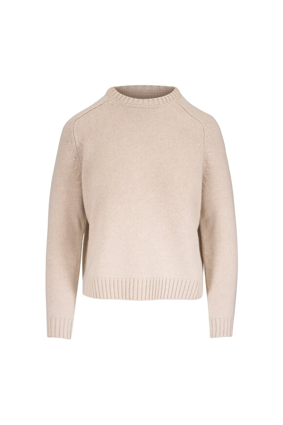 Loro Piana Parksville Natural Mélange Baby Cashmere Crewneck
