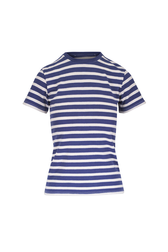 Nili Lotan Lana French Blue & Off White Stripe T-Shirt