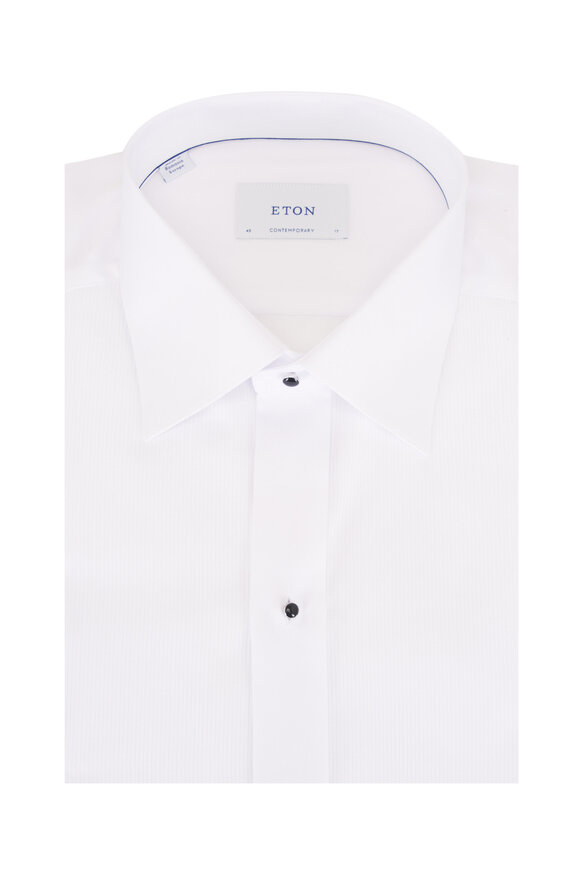 Eton White Cotton Plissé Tuxedo Shirt - view 1