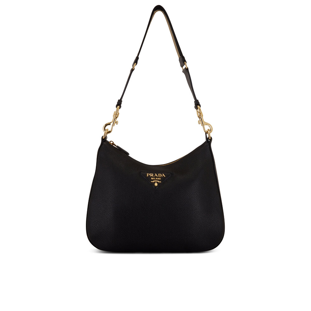 Prada Clutch Portafoglio Black Vitello Leather Bag