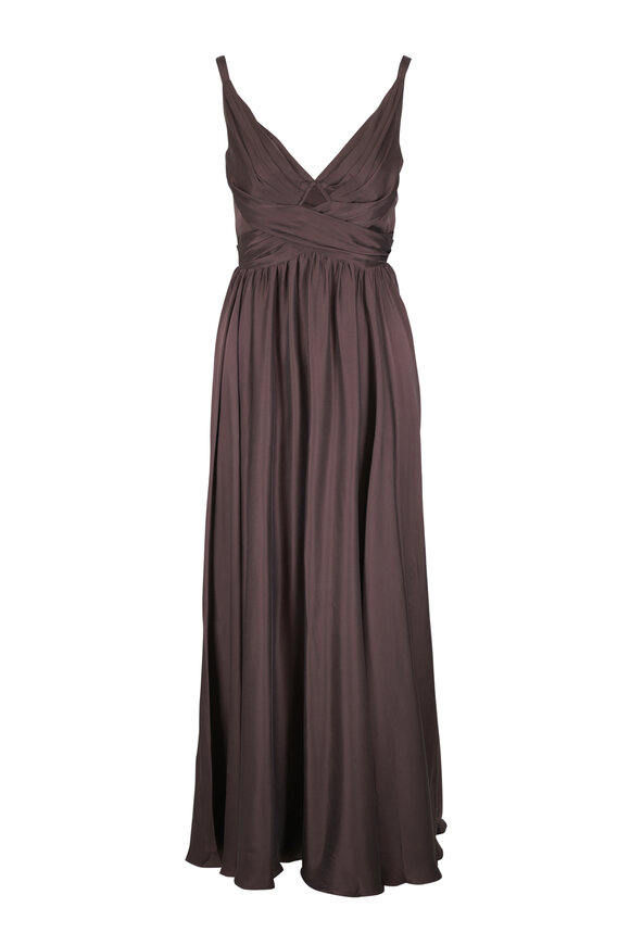 Zimmermann Bitter Chocolate Draped Maxi Dress - view 1