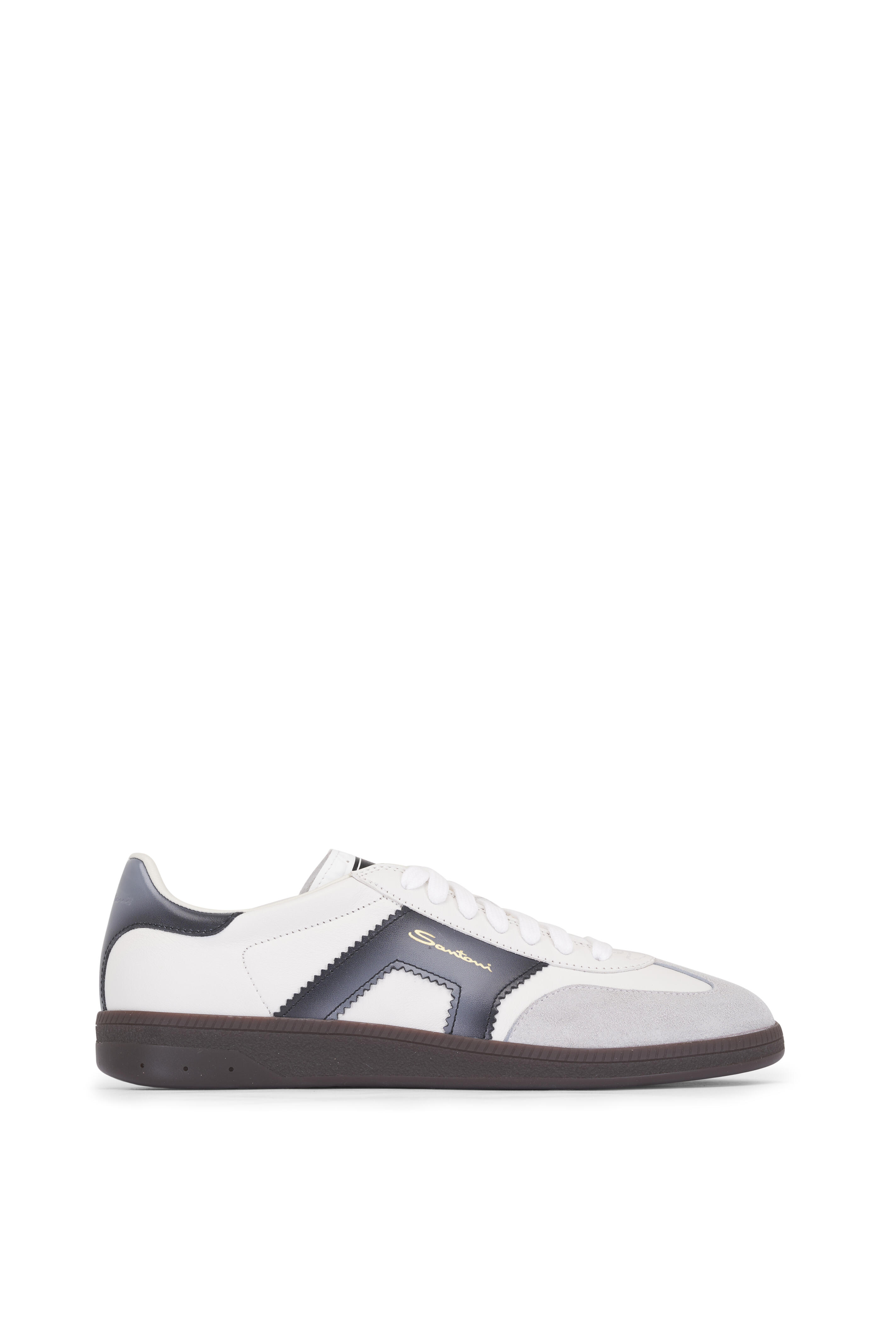 Santoni ホワイト×ブラック スニーカー SANTONI サントーニ Santoni スニーカー ホワイト メンズ : Face