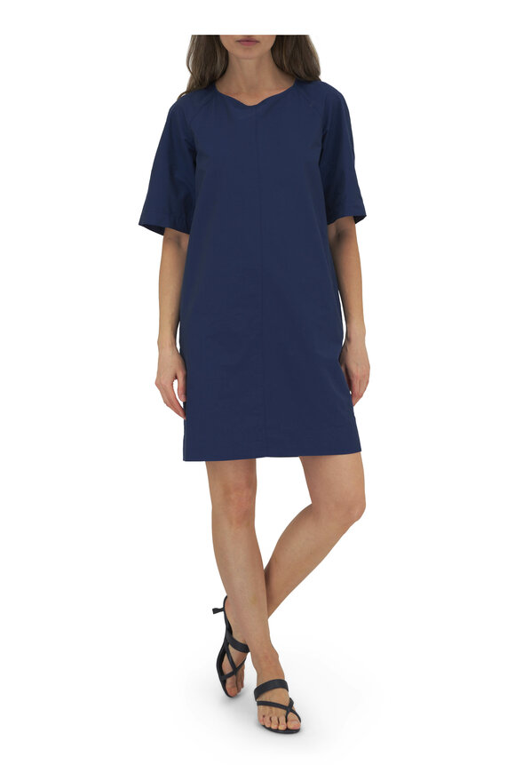 Antonelli - Moretta Navy Fitted Raglan Sleeve Dress 