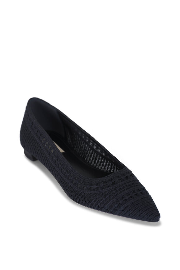 Arteana Trieste Black Crochet Leather Ballet Flat