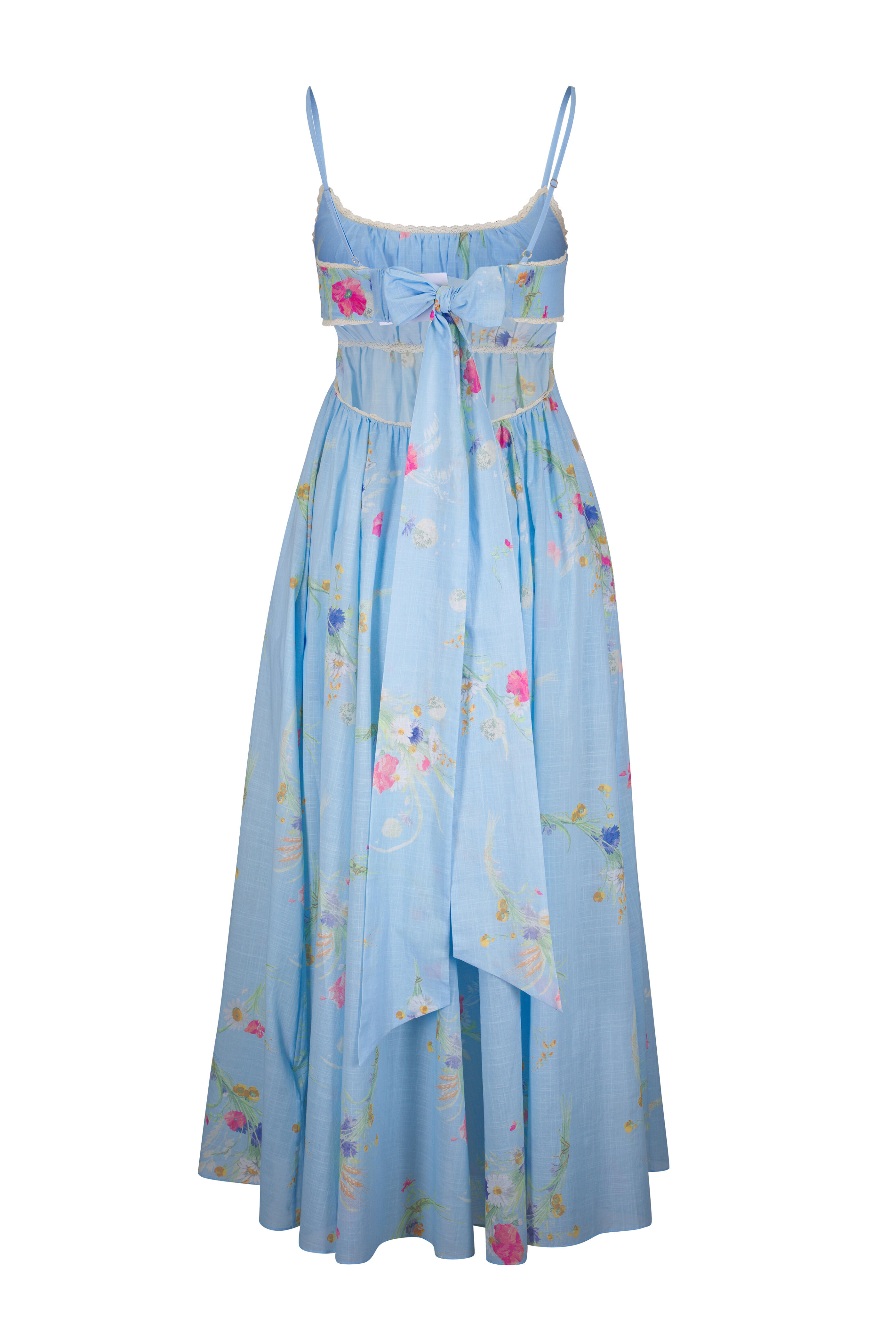 【Zimmermann】LUCKY PICNIC MAXI DRESS ピクニック マキシ Lucky Picnic Maxi Dress Blue Bouquet Floral Online | Zimmermann