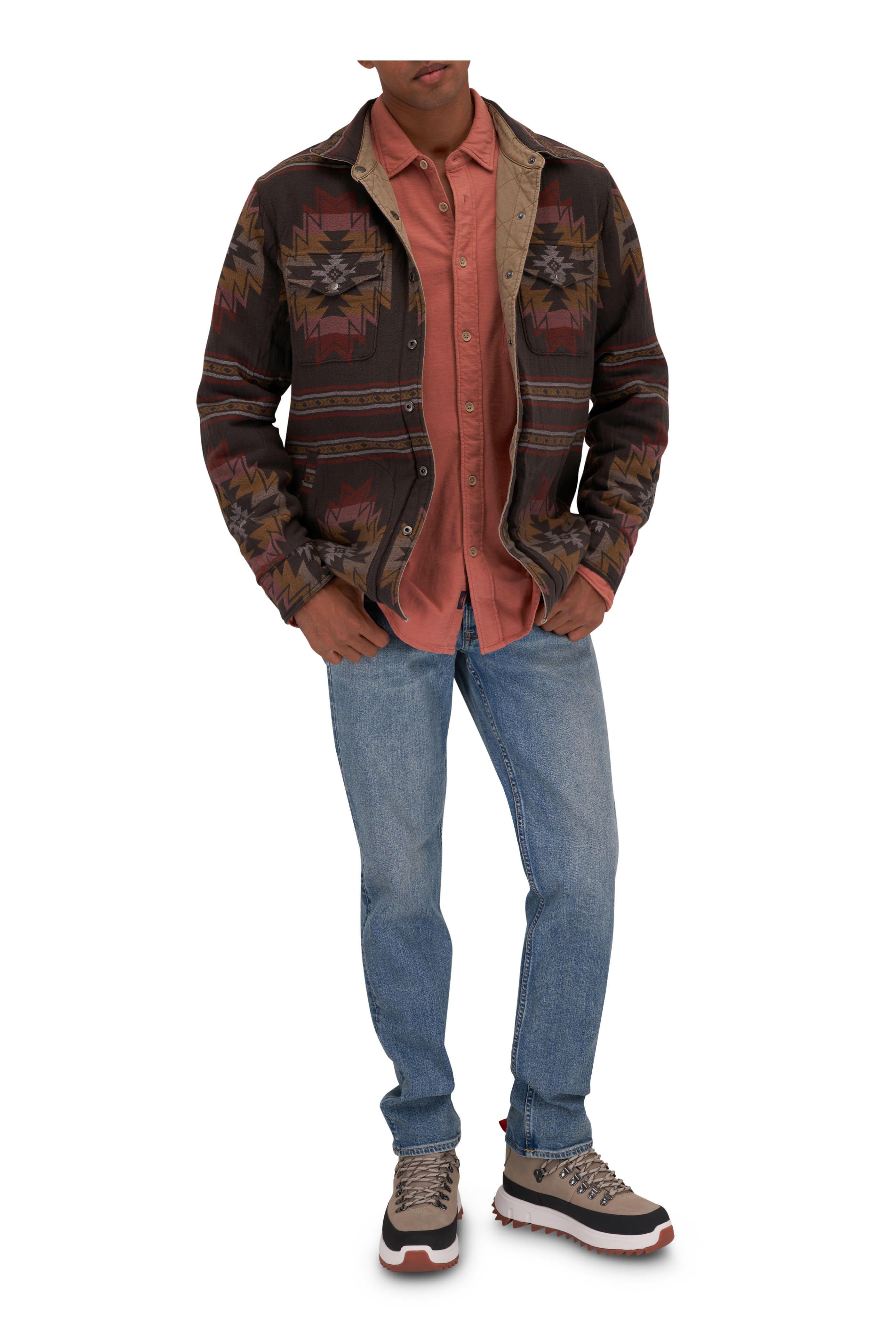 Faherty Doug Good Feather Reversible Bondi Jacket - Men's Olive/ Black Star Nation, XL