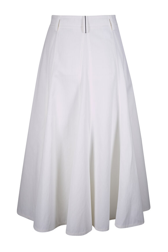 Brunello Cucinelli Natural Paper Twill Circle Skirt - view 3