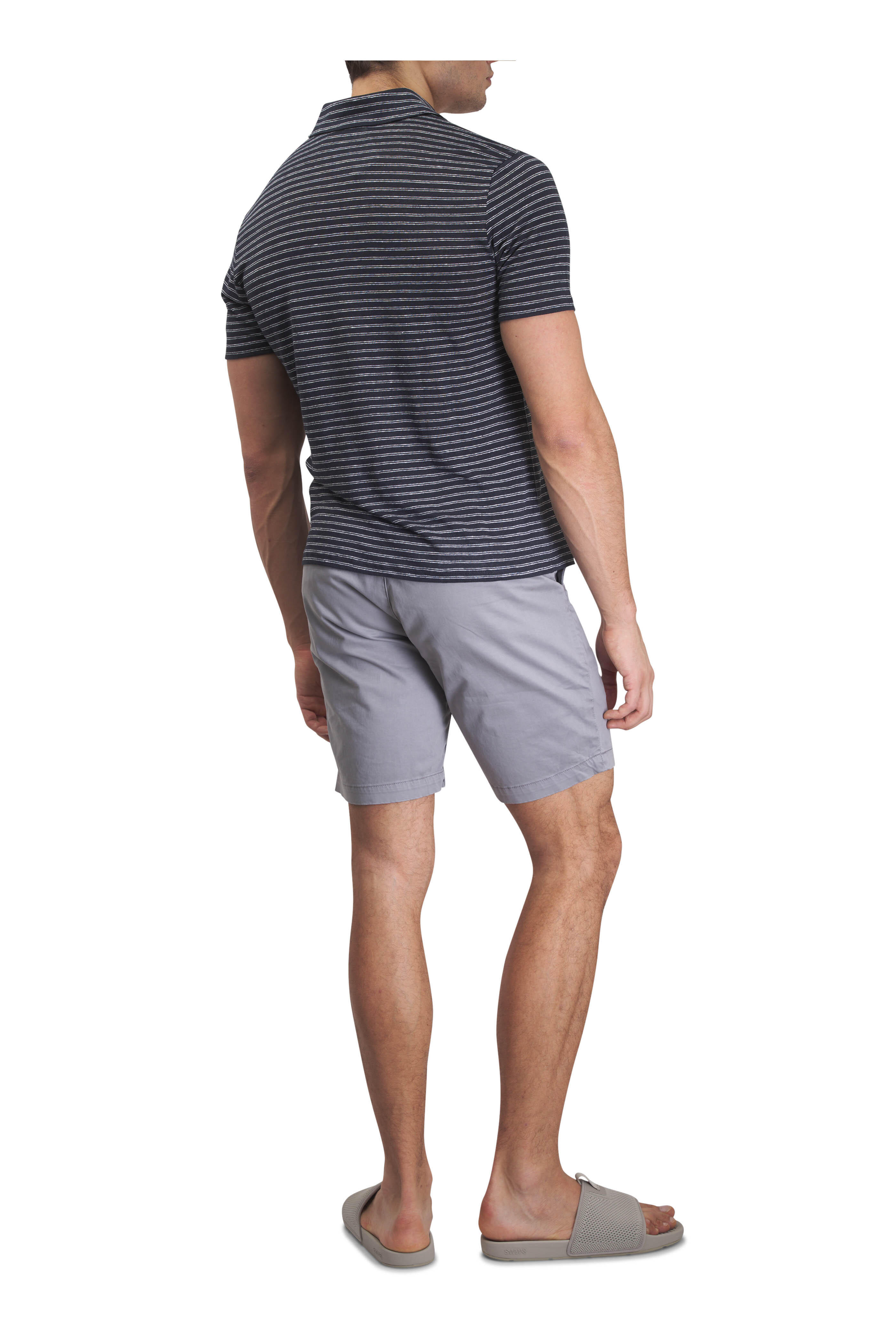 Vince - Navy & White Stripe Linen Polo | Mitchell Stores