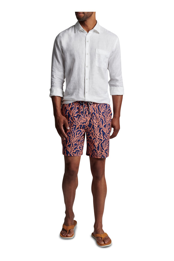 Peter Millar - Grow A Pine Sahara Orange Printed Swim Trunks