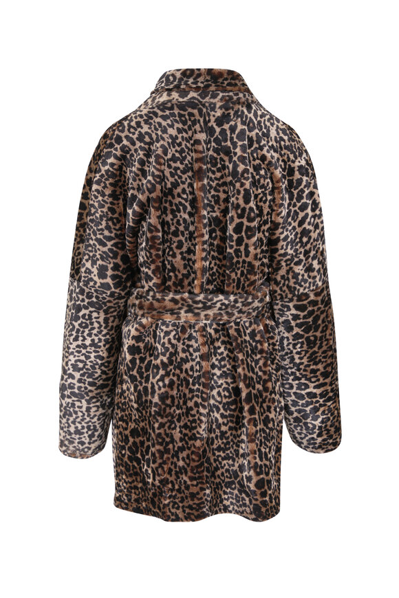 Nour Hammour Raquel Leopard Print Shearling Jacket - view 3