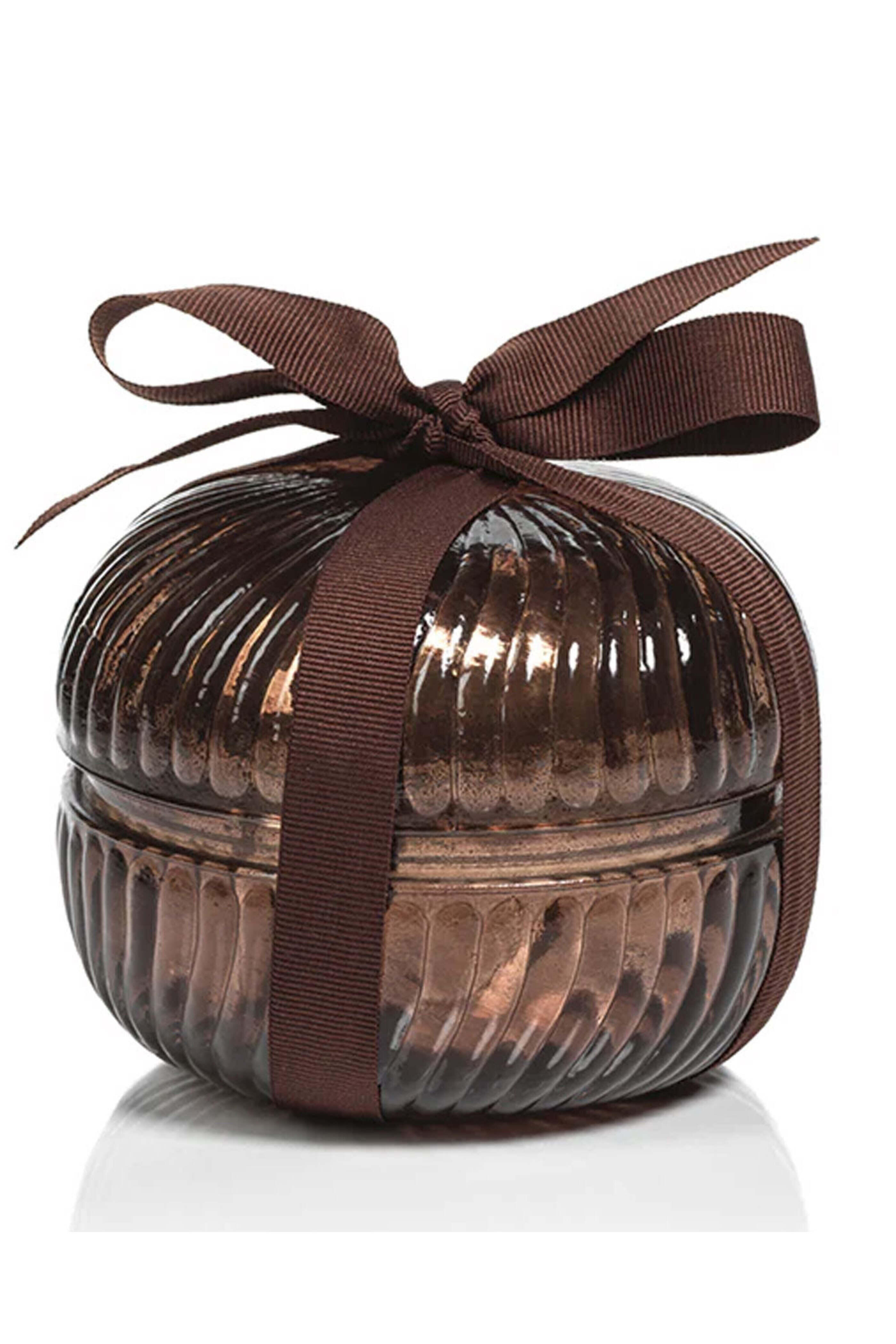 Zodax - Bronze Fluted Round Large Glass Candle