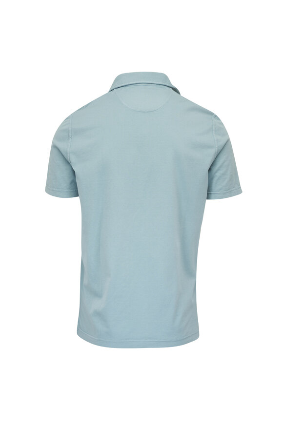 Fedeli Frosted Sage Jersey Cotton Polo - view 3
