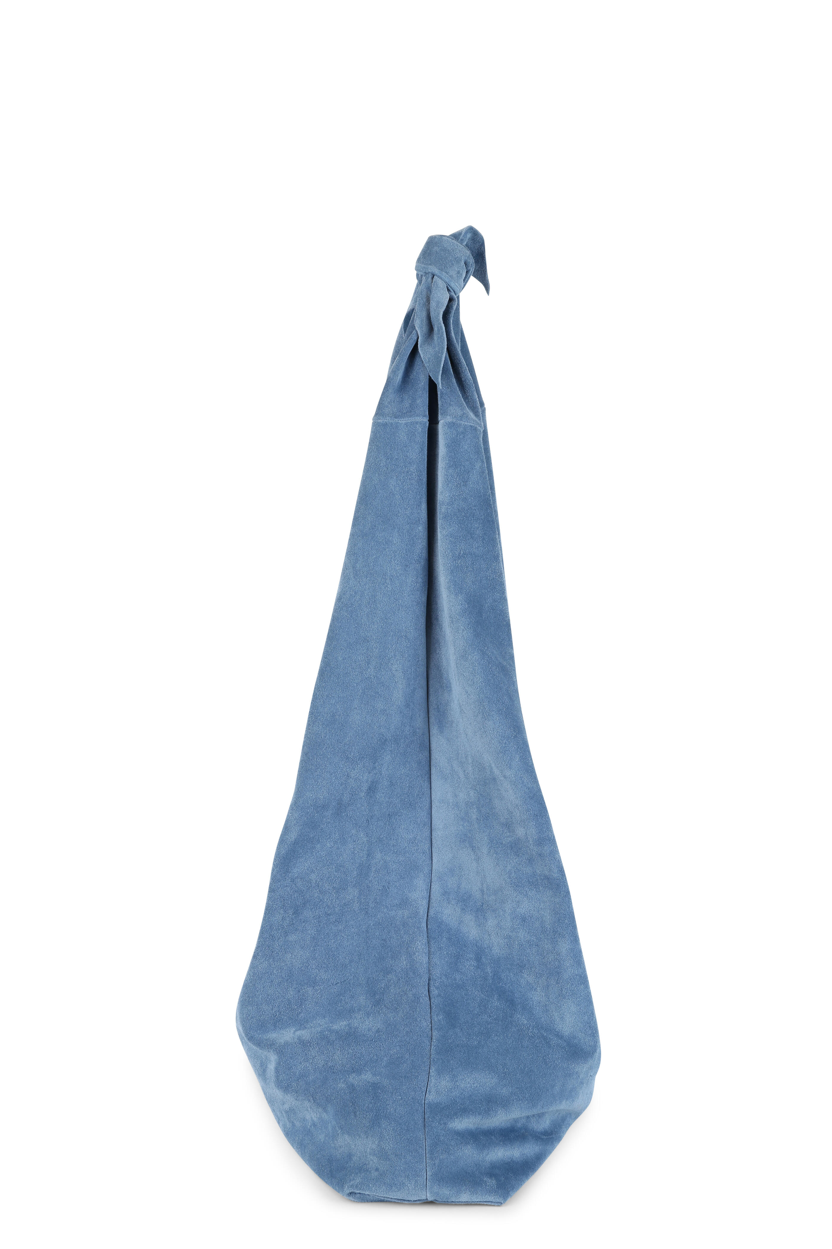 The Row - Bindle Light Blue Suede Knotted Large Hobo Bag