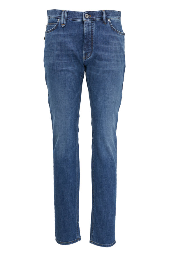 Brioni Medium Blue Five Pocket Jean