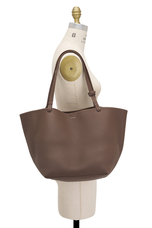 The Row - Park Tote Three Dark Olive Leather Tote