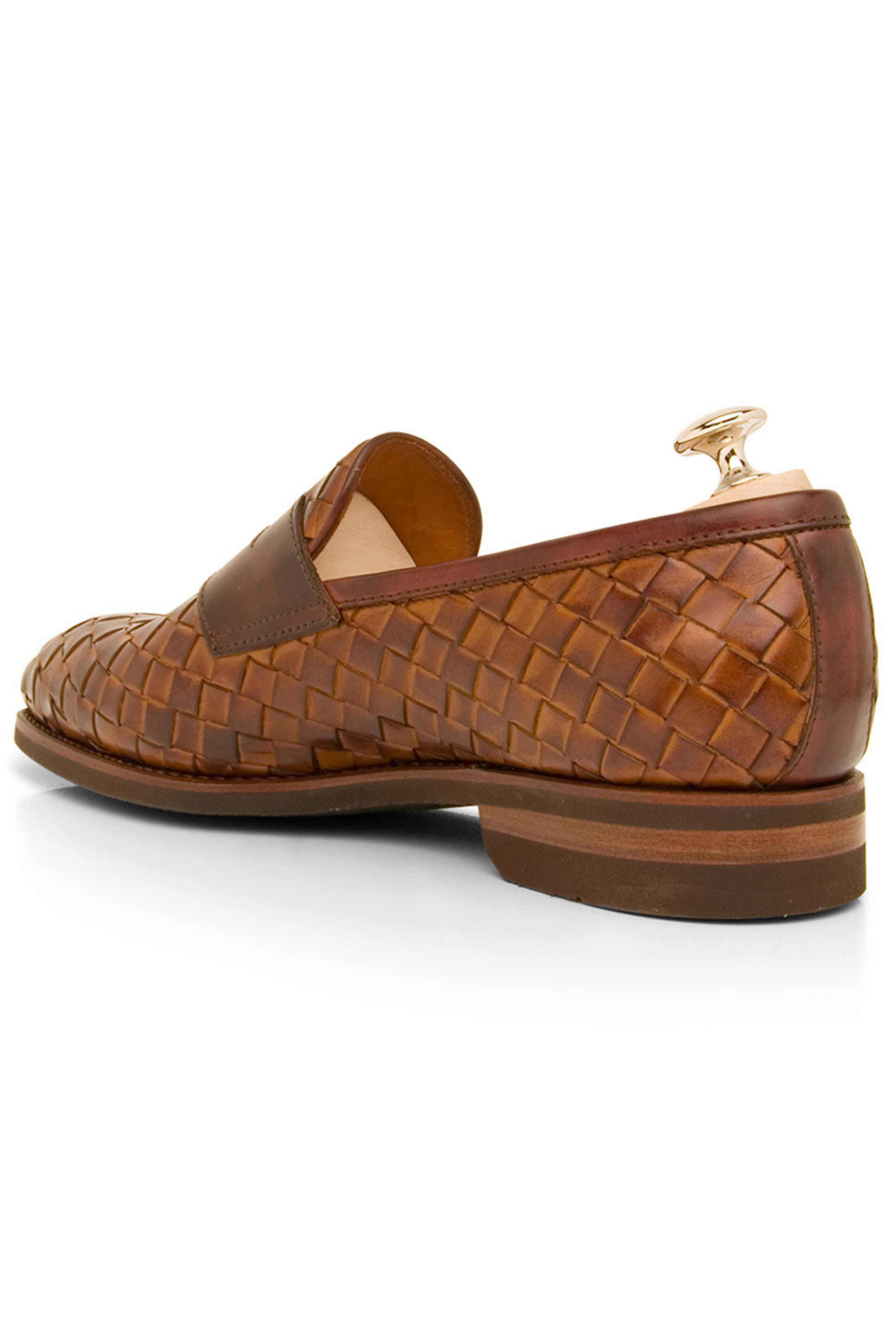 Bontoni - Woven Penny Loafer in Cognac