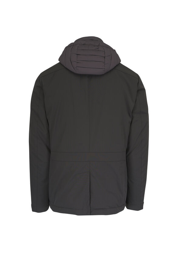 Moorer Reni Brown Hooded Down Dickey Blazer - view 2