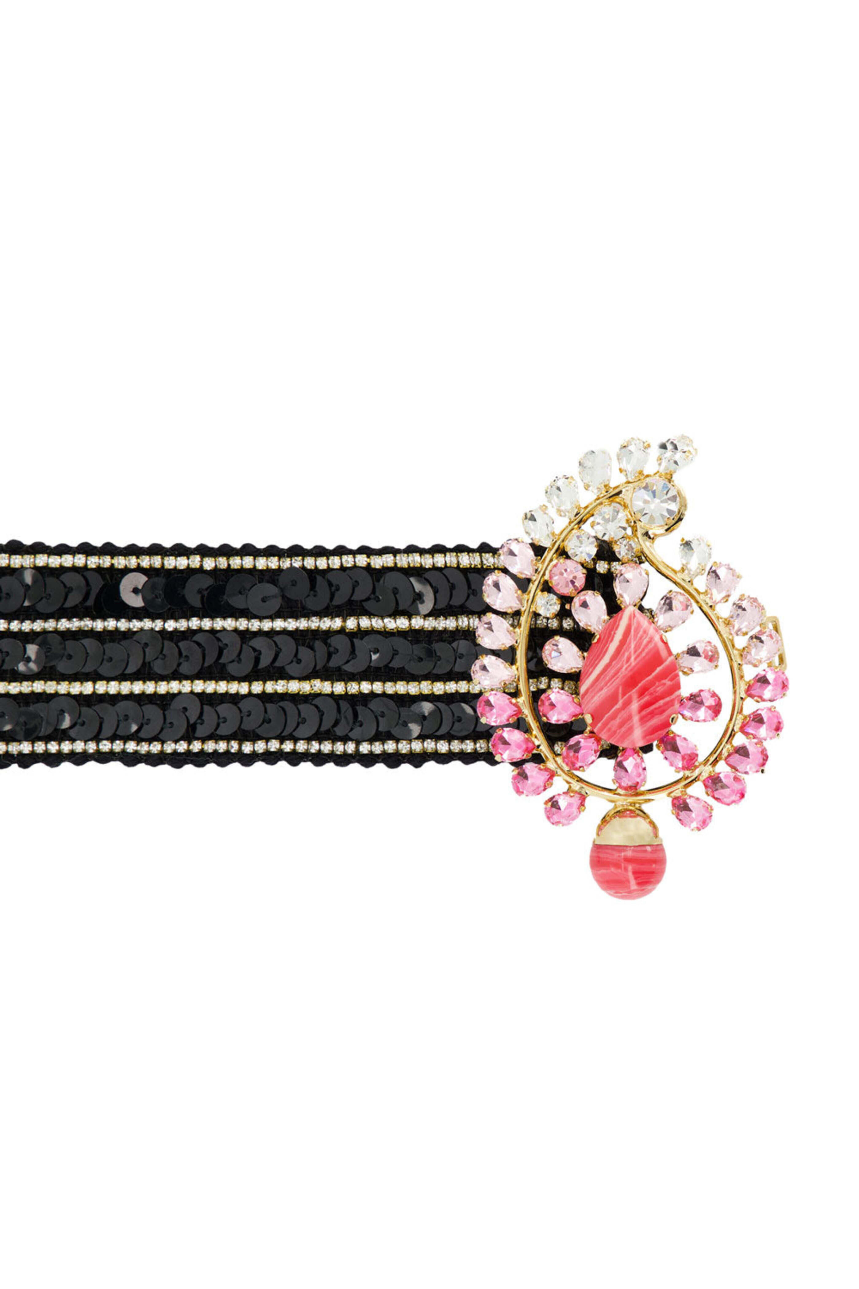Giambattista Valli - Black and Pink Sequin Belt