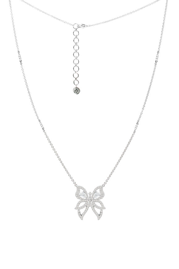 Sutra - All Diamond Butterfly Pendant Necklace 