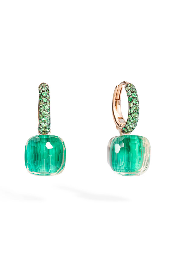 Pomellato Nudo Prasiolite, Malachite & Tsavorite Earrings