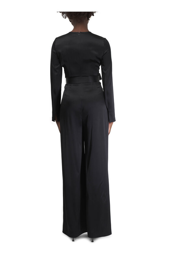 Adam Lippes - Ophelia Black Silk Charmeuse Jumpsuit