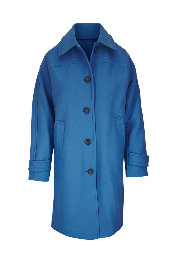 Veronica Beard Laurent Blue Jasper Cocoon Dickey Coat