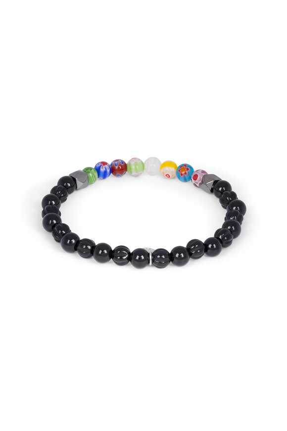 Tateossian - Millefiori Black Bead Bracelet