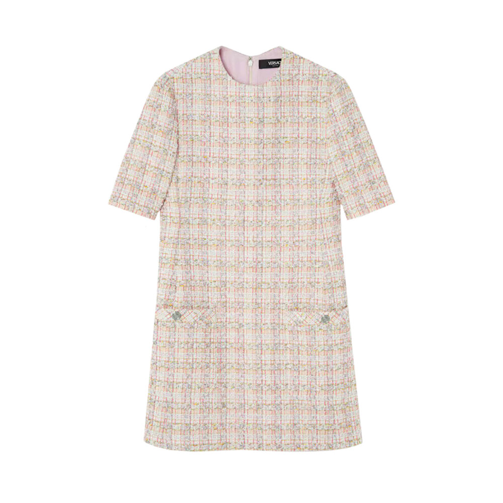Versace - Pink Mix Fancy Tweed Mini Dress | Mitchell Stores