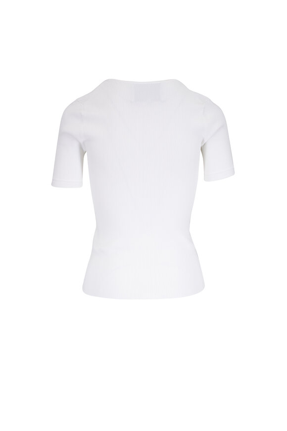 3.1 Phillip Lim - Compact Rib Ivory Ottoman Cuffed Top