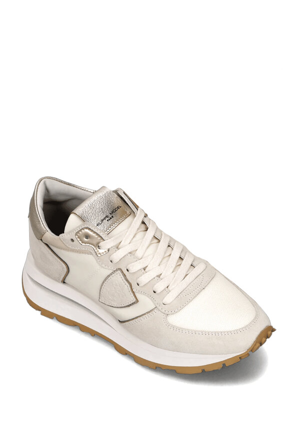 Santoni - Donna Taupe Suede Soft Lace-Up Sneaker