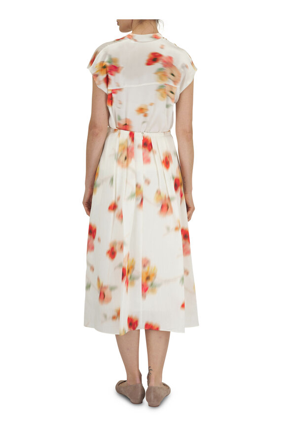 Vince - Poppy Blur Cream Dusk Gathered Skirt 