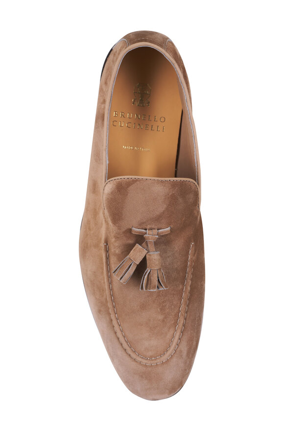 Brunello Cucinelli - Tan Suede Tassel Loafers