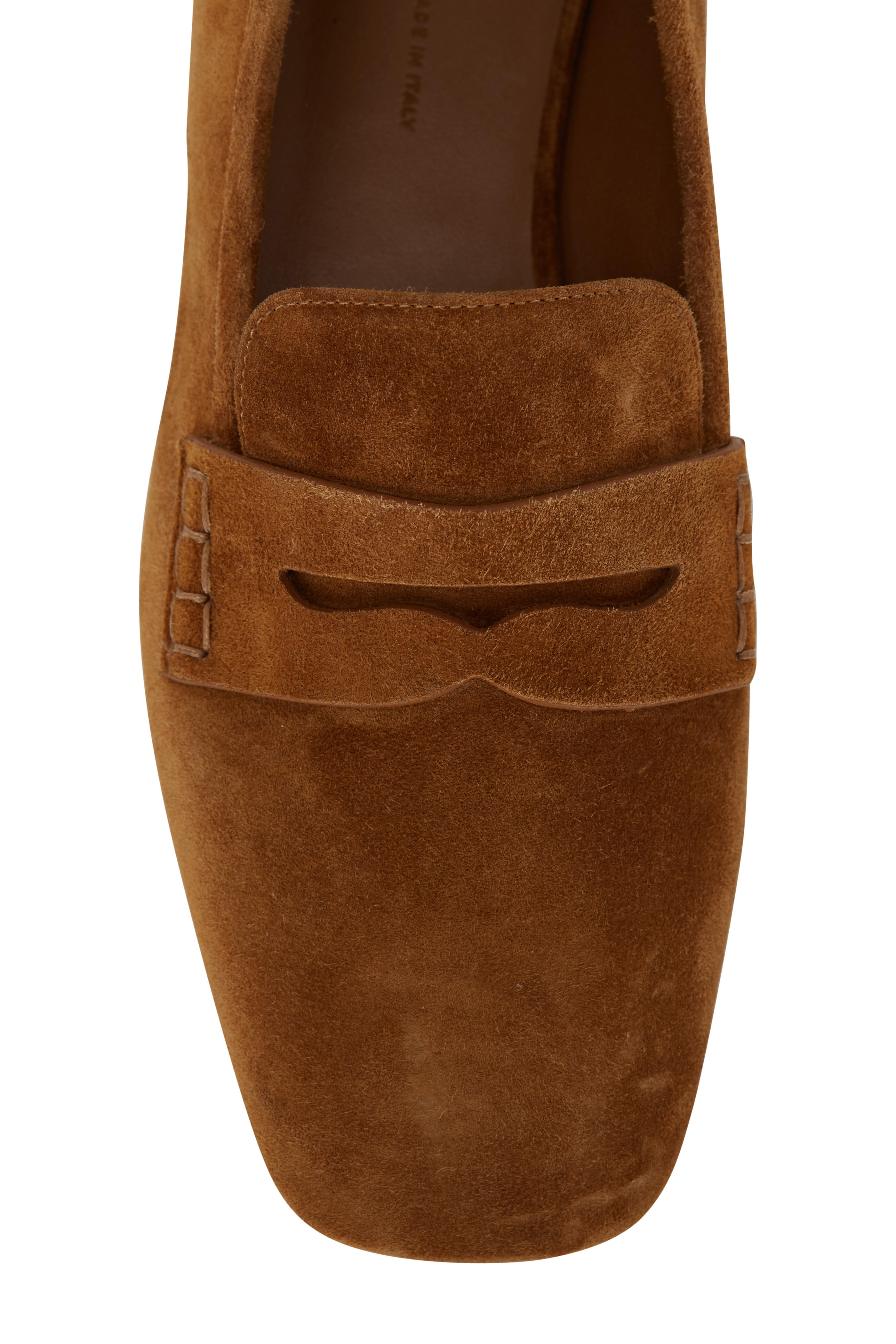 Khaite - Carlisle Caramel Suede Penny Loafer