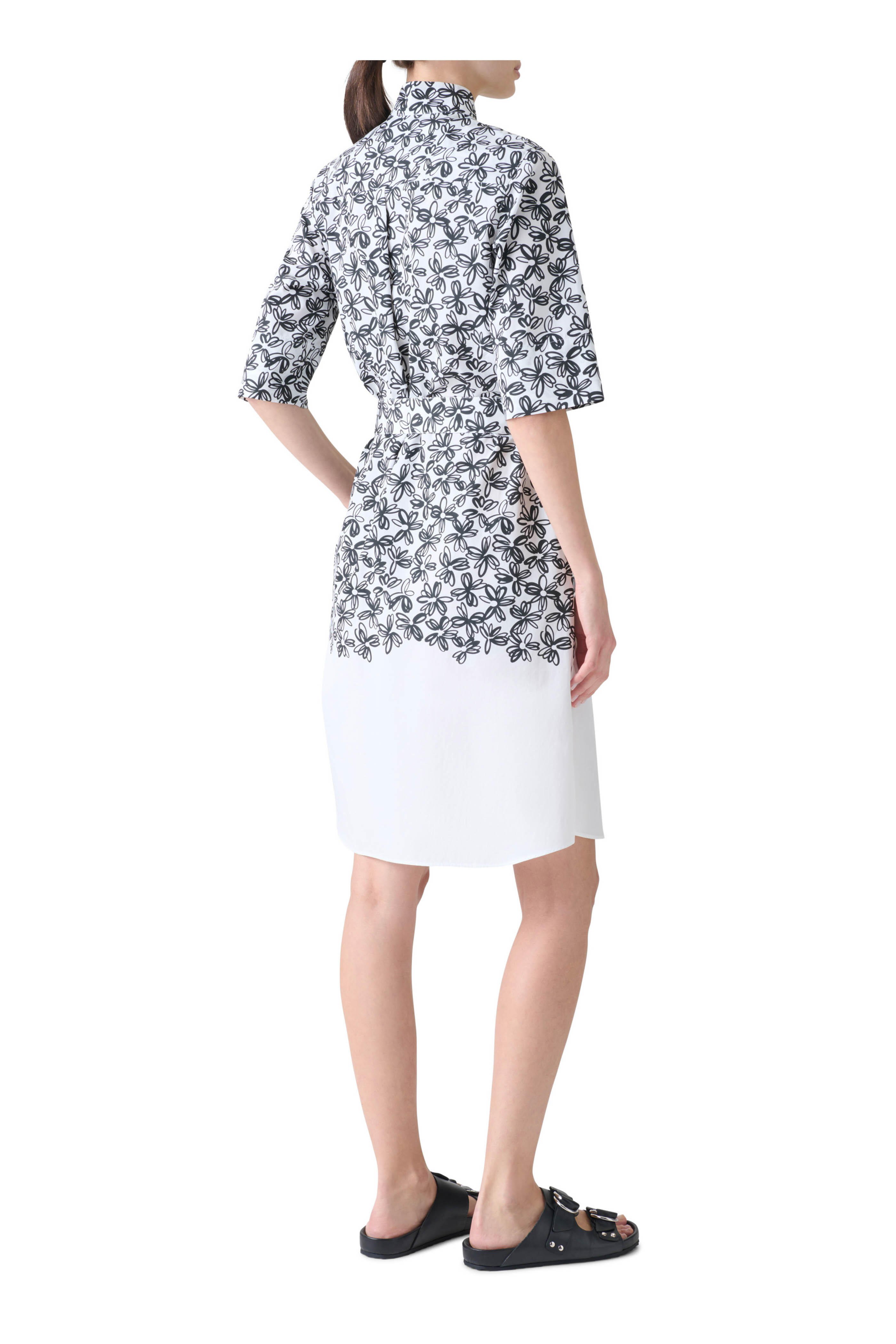 Akris Punto - Daisy-Print Cotton Poplin Belted Shirtdress