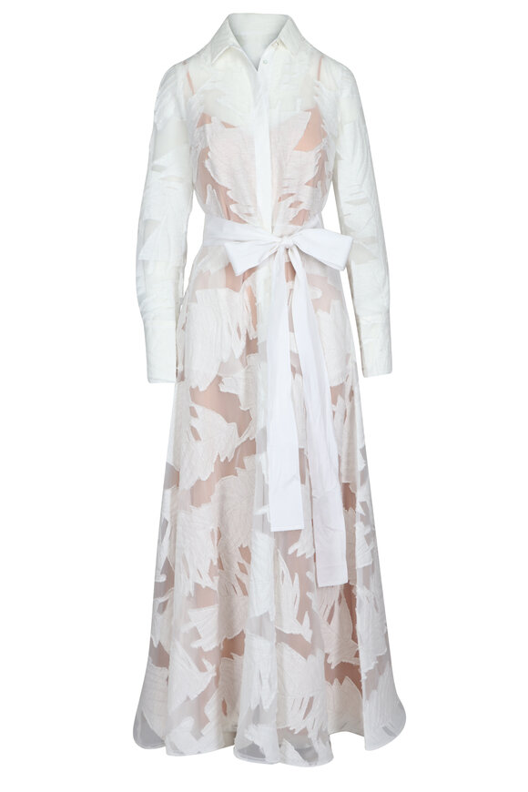 Sara Roka White Button Down Shirt Gown