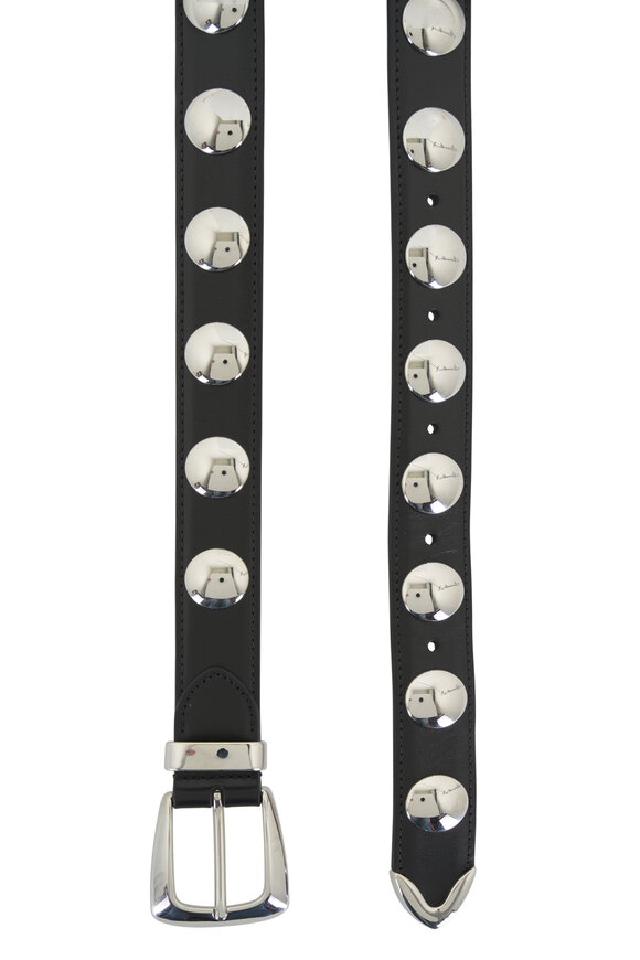 Khaite - Benny Black & Silver Stud Leather Belt