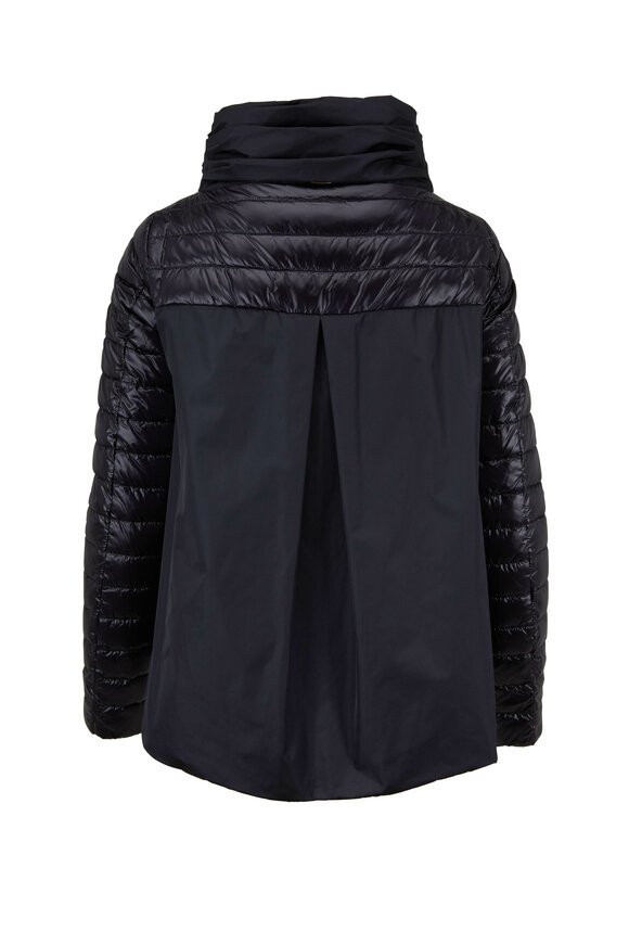 Herno - Black Nylon & Taffeta Back Puffer Jacket