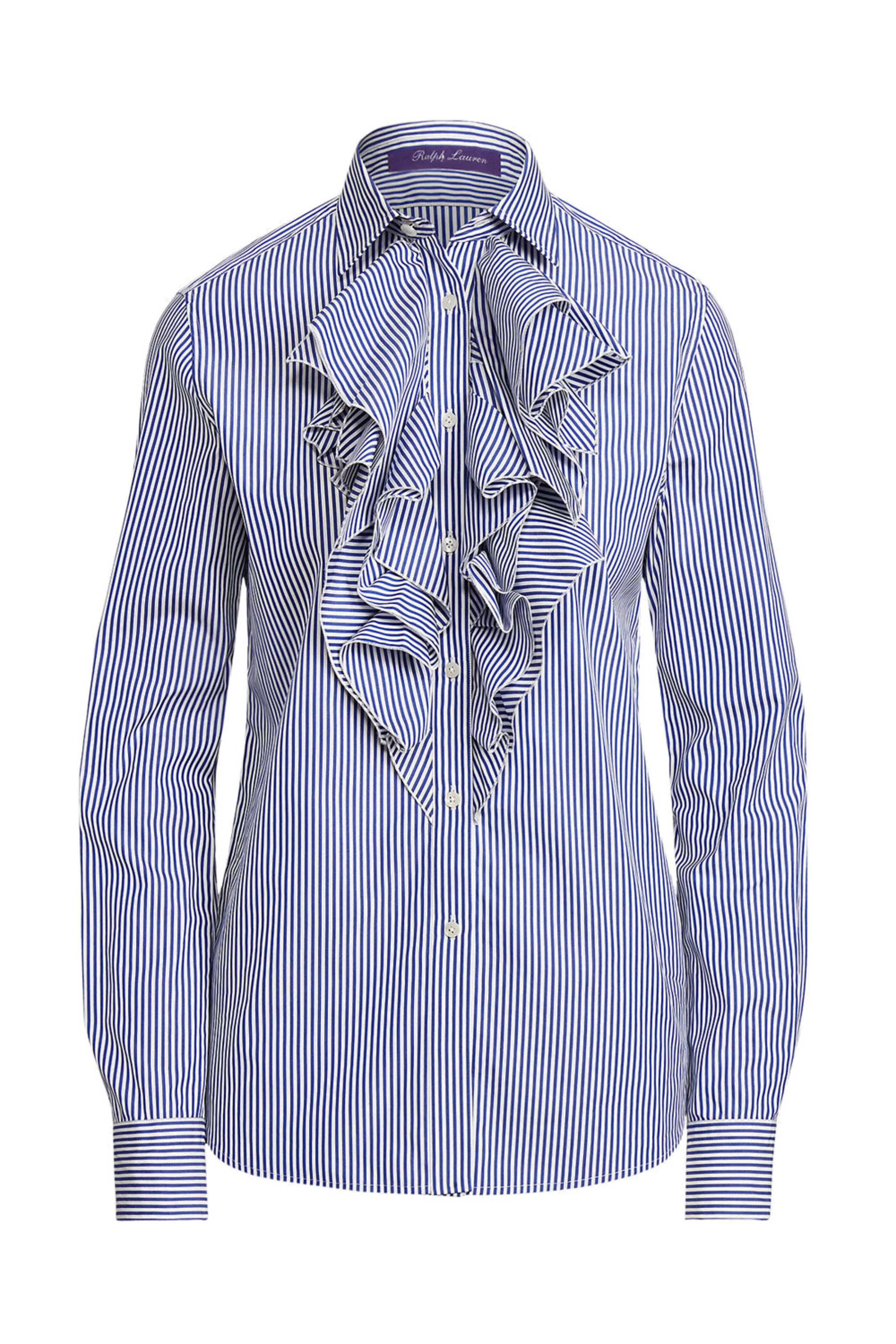 Ralph Lauren - Blue and White Long Sleeve Keara Shirt
