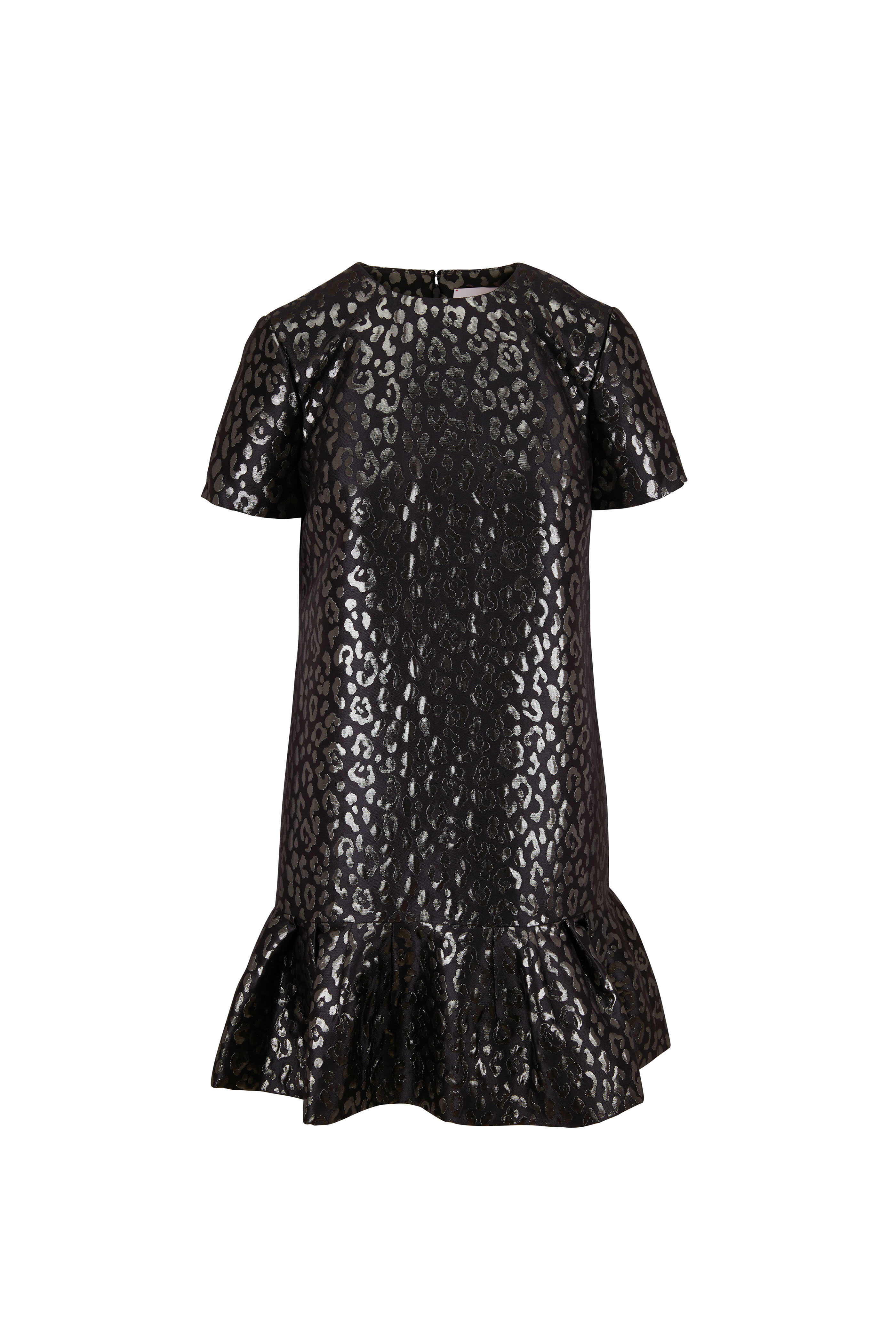 Carolina Herrera - Back Lurex Leopard Print Shift Dress