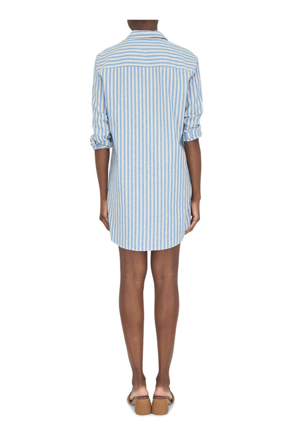 Frank & Eileen - Mary Blue & White Striped Cotton Shirtdress 