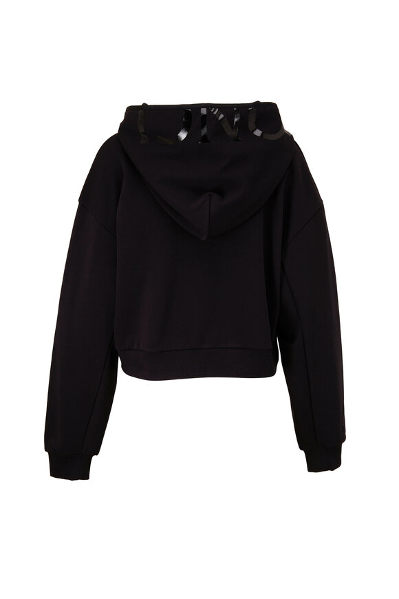 Moncler - Maglia Con Cappuccio Black Crop Hoodie