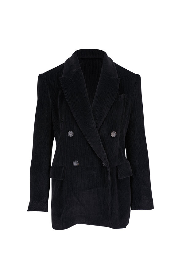 Brunello Cucinelli Black Sparkling Corduroy Blazer - view 1