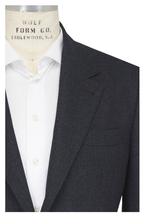 Brunello Cucinelli Anthracite Wool Mouliné Single-Breasted Jacket - view 1